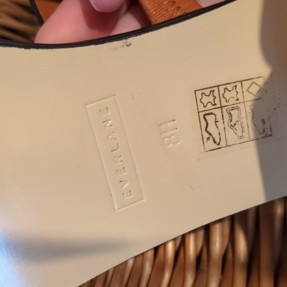 Everlane Orange Leather Heeled Strappy Sandal Womens 8 - Picture 6 of 7